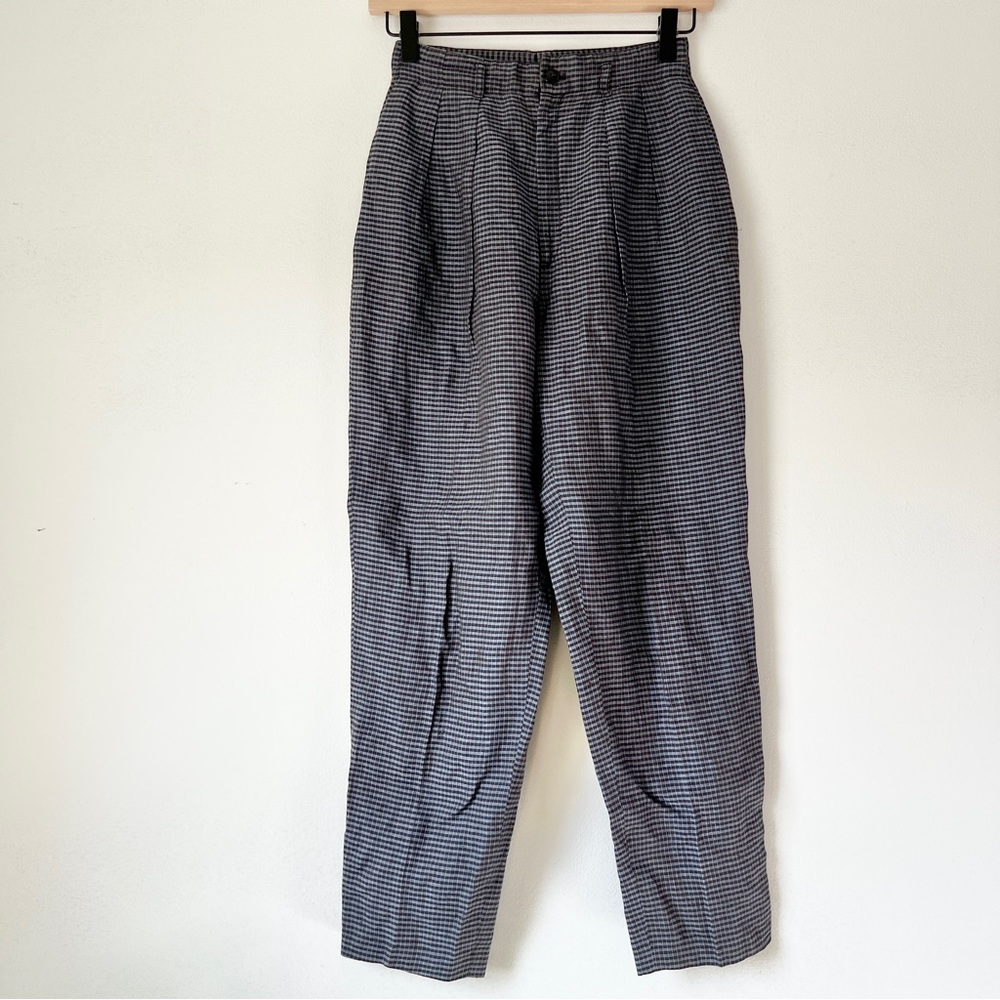 Vintage Ann Taylor Tapered Linen Gingham Pant Size 4
